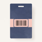 Steekproef Dry Navy Blue Barcode Visitor Kaart Badge (Achterkant)