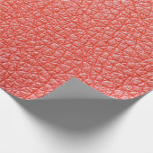 Steekproef van oranje lederbekleding cadeaupapier (Hoek)