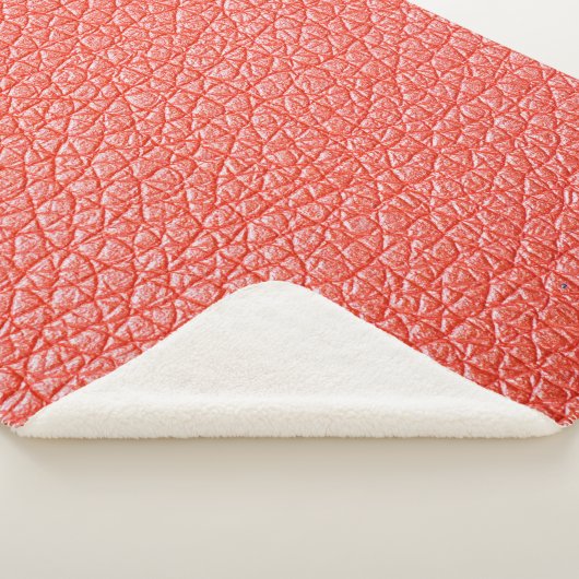 Steekproef van oranje lederbekleding sherpa deken (3/4)