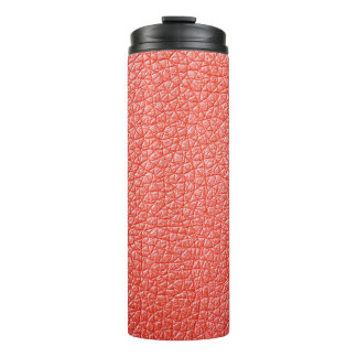 Steekproef van oranje lederbekleding thermosbeker