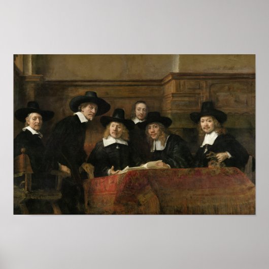 Steekproefambtenaren van Rembrandt van Rijn Poster (Voorkant)