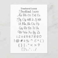 Steekproefblad voor Freehand Losse - Zazzle-letter