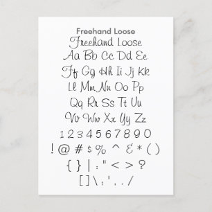 Steekproefblad voor Freehand Losse - Zazzle-letter Briefkaart