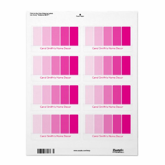 Steekproeven met roze verf etiket (Full Sheet)