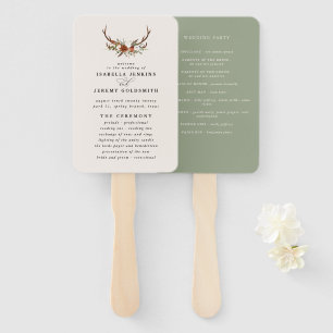 Steekrotsachtige groene florale roestachtige elega handwaaier