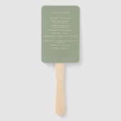 Steekrotsachtige groene florale roestachtige elega handwaaier (Achterkant)