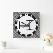 Steel Beam Engineer Pattern Vierkante Klok (Huis)