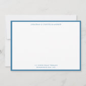 Steel Blue Classic Border Flat Note Card Notitiekaartje (Voorkant)
