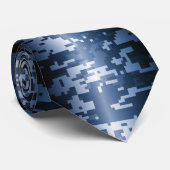 Steel Blue Digital Camo Stropdas (Opgerold)