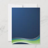 Steel Blue Green Wave Celebration Receptie Kaart (Achterkant)