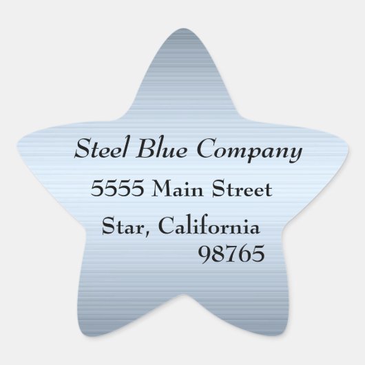 Steel Blue Metal Adresetiketten Stickers (Voorkant)
