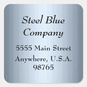 Steel Blue Metal Adresetiketten Stickers