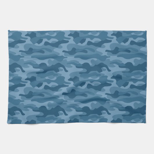 Steel Blue Monocolor Camo Theedoek (Horizontaal)