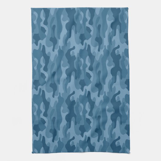 Steel Blue Monocolor Camo Theedoek (Verticaal)