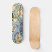 Steel Blue Octopus Music Compass Skateboard (Voorkant)