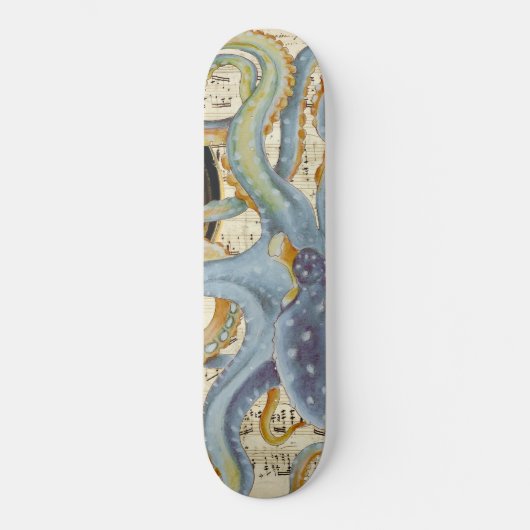 Steel Blue Octopus Music Compass Skateboard (Voorkant)