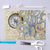 Steel Blue Octopus Music Compass Tissuepapier (Craft)