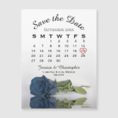 Steel Blue Roos Save the Date Calendar Magnet (Voorkant)