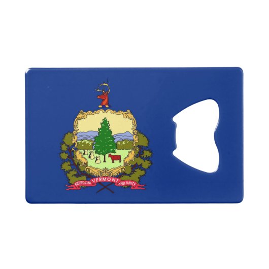 Steel Bottle Opener avec drapeau du Vermont, États (Devant (Horizontal))