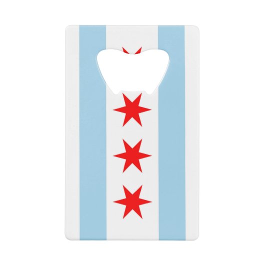 Steel Bottle Opener avec le drapeau de Chicago, US (Devant)