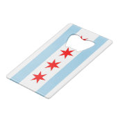 Steel Bottle Opener avec le drapeau de Chicago, US (Dos Angle)