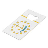 Steel Bottle Opener avec le drapeau de Rhode Islan (Devant Angle)