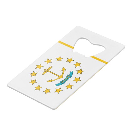 Steel Bottle Opener avec le drapeau de Rhode Islan (Dos Angle)