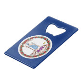 Steel Bottle Opener avec le drapeau de Virginie, U (Devant Angle)