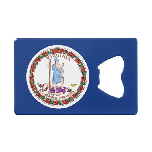 Steel Bottle Opener avec le drapeau de Virginie, U (Devant (Horizontal))