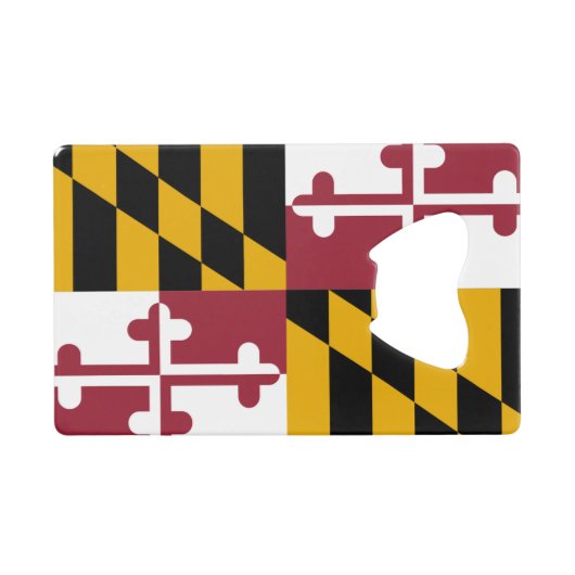 Steel Bottle Opener avec le drapeau du Maryland, U (Devant (Horizontal))
