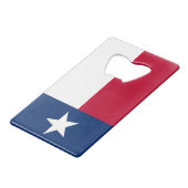 Steel Bottle Opener avec le drapeau du Texas, USA (Devant Angle)