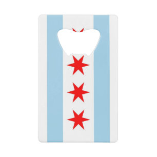 Steel Bottle Opener met vlag van Chicago, Verenigd Kredietkaart Flessenopener