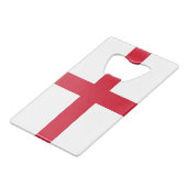 Steel Bottle Opener met vlag van Engeland, VK Kredietkaart Flessenopener (Voorkant Gekanteld)