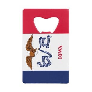 Steel Bottle Opener met vlag van Iowa, Verenigde S Kredietkaart Flessenopener