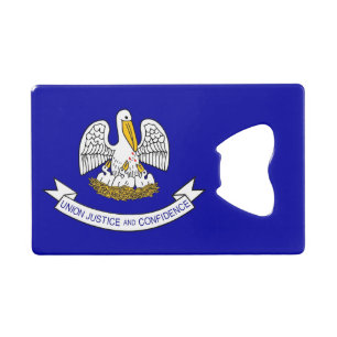 Steel Bottle Opener met vlag van Louisiana, Vereni Kredietkaart Flessenopener
