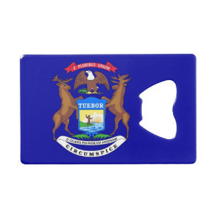Steel Bottle Opener met vlag van Michigan USA Kredietkaart Flessenopener