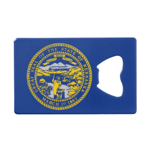 Steel Bottle Opener met vlag van Nebraska, Verenig Kredietkaart Flessenopener