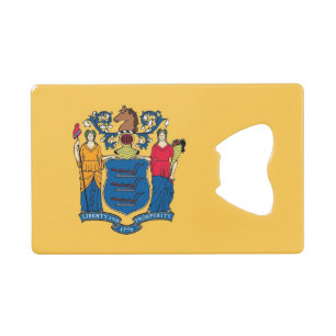 Steel Bottle Opener met vlag van New Jersey, Veren Kredietkaart Flessenopener