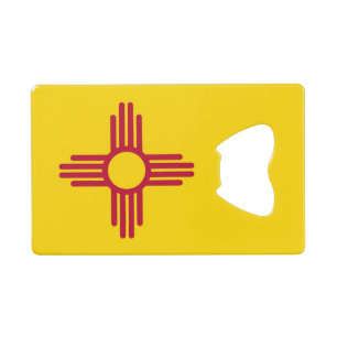 Steel Bottle Opener met vlag van New Mexico, Veren Kredietkaart Flessenopener