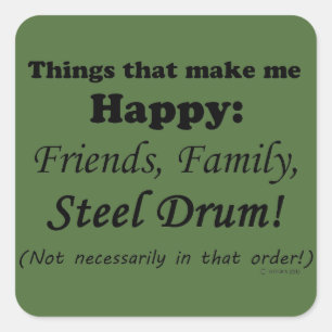 Steel Drum maakt me gelukkig Vierkante Sticker