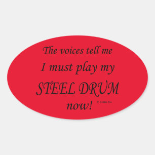 Steel Drum Voices Dit Doit Jouer Oval Sticker