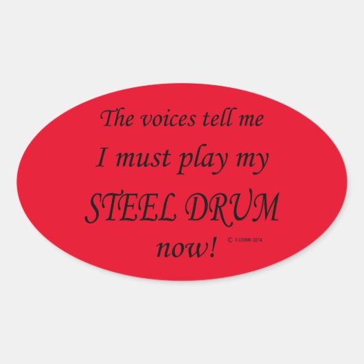 Steel Drum Voices Dit Doit Jouer Oval Sticker (Devant)