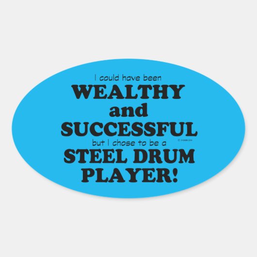 Steel Drum Wealthy & Succesvolle Oval Sticker (Voorkant)