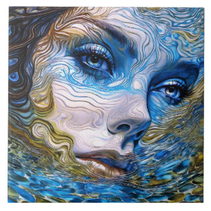 "Steel Gaze" - Vrouwen in het water Tegeltje