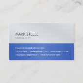 Steel Grey and Royal Blue Simple en Elegant Visitekaartje (Voorkant)