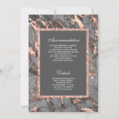 Steel Grey Marble Roos Gold All in One Wedding Kaart (Achterkant)