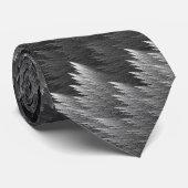 Steel Grey Pewter Tartan Feather Pattern Stropdas (Opgerold)