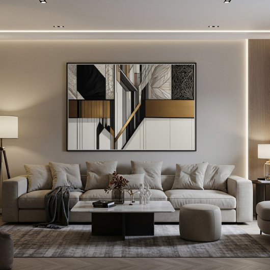 Steel Leaves Canvas Afdruk