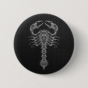 Steel Mesh Scorpion Ronde Button 5,7 Cm