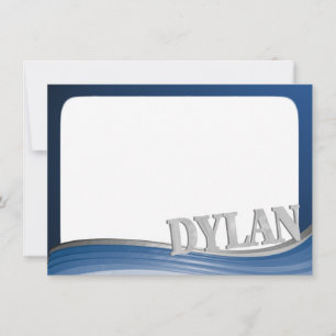 Steel Wave met de naam Dylan Flat Note Notitiekaartje